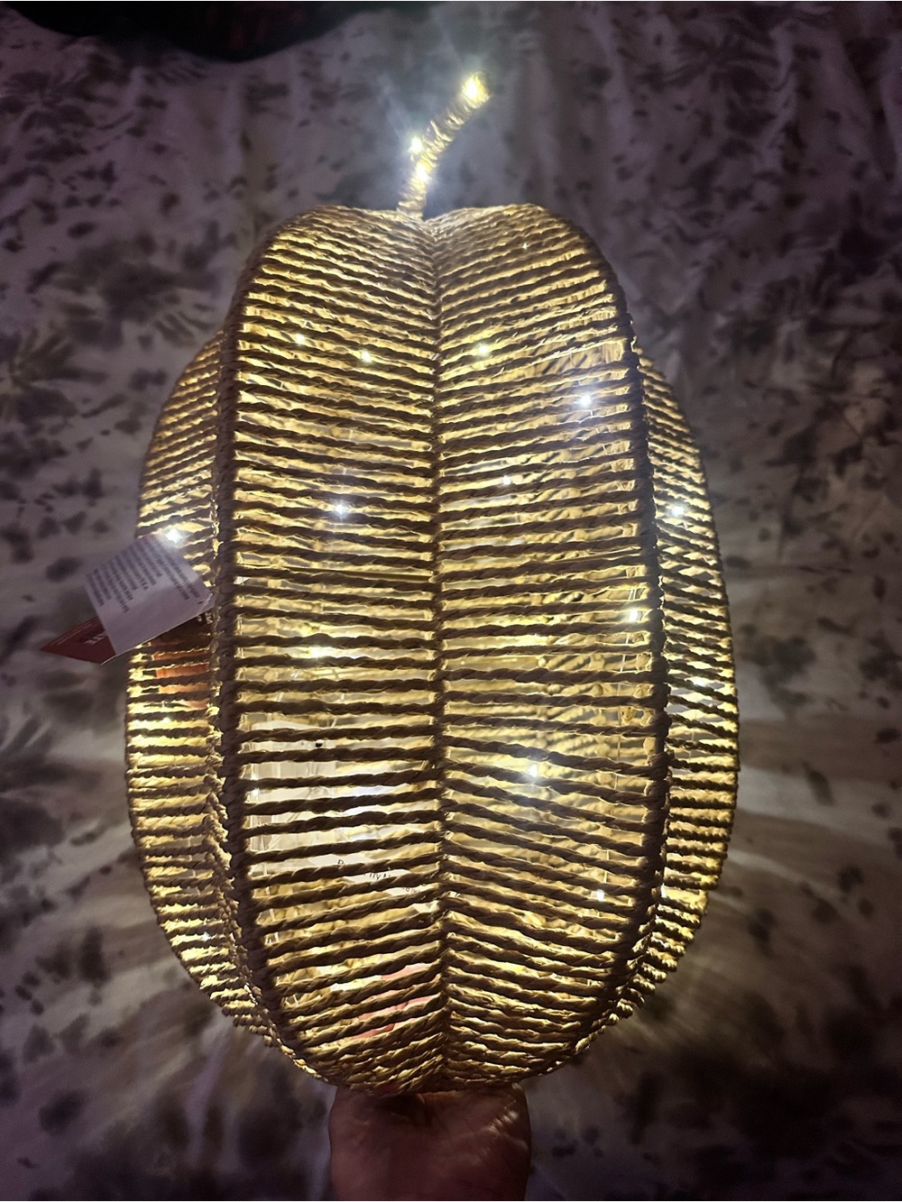 Celebrate Together Fall LED Wicker Pumpkin Table Decor